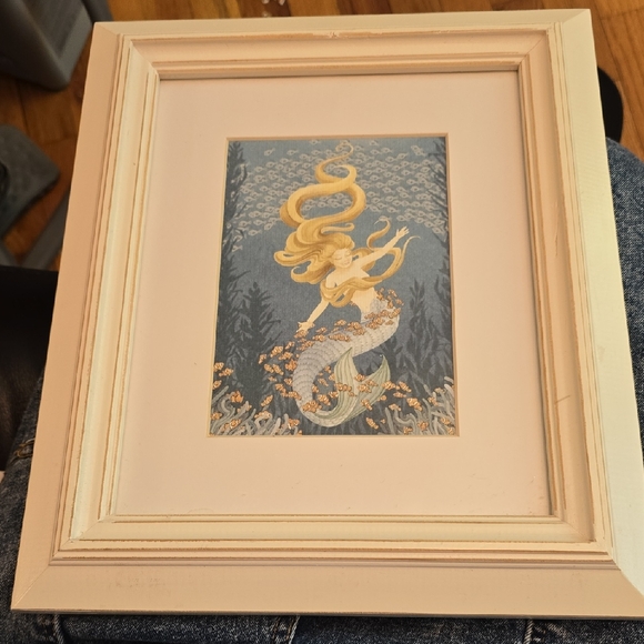 Hobby Lobby Cream and Blue Angelic Painting - Picture 1 of 16